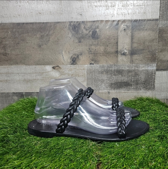 Stuart Weitzman Braida Sawyer Jelly Sandal in Black - Picture 3 of 8